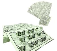 960 Cartelle Bingo/Lotto Prefustellate e Riutilizzabili - 90 Palline Numerate, Set per Gioco della Tombola e Bingo, Gioco da Tavolo Tradizionale per Gruppi, Pronto all’Uso (Verde)