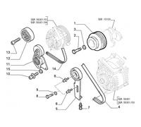 9608989980 - Tendicinghia fisso FIAT compatibile con molteplici mezzi