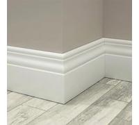 96ML di BATTISCOPA laccato bianco in legno ZOCCOLINO MASSELLO DUCALE 100X13 Laccato bianco
