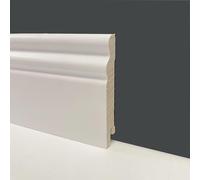 96ML di BATTISCOPA ZOCCOLINO DUCALE in legno massiccio - massello 95X15 BIANCO