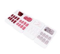 96Pcs Reusable Plastic Pieces Nail Set Assorted Colors for Home Manicure
