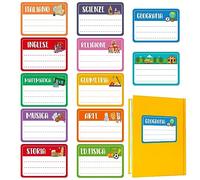 96pz Etichette Adesive Materie per Scuola 7×9cm Etichette Adesive Colorate per Materie Miste Scolastiche Disciplina Stickers Scuola Quaderni Libri Diario (A)