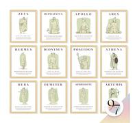 97 Decor Decorazione con mitologia greca antica, decorazione greca, poster di dio Apollo, regali di mitologia greca, stampe artistiche da parete con Afrodite, Poseidone Atena, dea Atena (20 x 25 cm