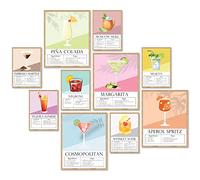 97 Decor Decorazione e accessori per carrello da bar, poster vintage per cocktail, stampe artistiche da parete per bar, decorazione da parete per dormitorio, foto con bevande alcoliche, decorazione