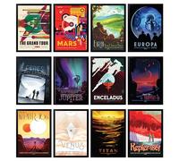 97 Decor Decorazione spaziale per la stanza dei ragazzi, poster vintage spaziale per camera da letto per uomini, decorazione da parete con pianeti fantascientifici, stampe artistiche da parete con
