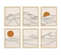 97 Decor Japandi Wall Art, Mountain Line Art, 6 pezzi 8x10 senza cornice