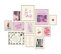 97 Decor Preppy Aesthetic Gallery - Decorazione artistica da parete con cowgirl rosa discoteca, poster preppy western, stampe estetiche decorative per stanza, immagine alla moda con cappello da