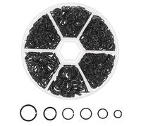 970pcs anelli per raccoglitori piccoli, anelli di salto anelli per raccoglitori anello chiave piccolo, anello chiave nero anelli per diviso appeso su collane delicate bracciali (4/5/6/7/8/10mm)