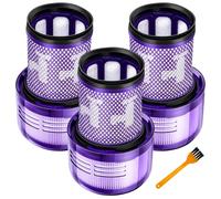 971517-01 Filtri di ricambio per Dyson V12 Detect Slim/Absolute Extra | Total Clean/Fluffy Aspirapolvere a batteria, 3 pezzi Filtri, 1 spazzola, filtrazione ad alta efficienza, lavabile