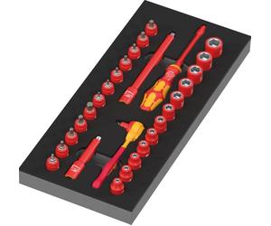 9727 Termoformato in spugna 8007 A VDE set di chiavi a cricchetto VDE Zyklop 1, 1/4", 30 pezzi