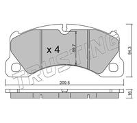 973.0 TRUSTING Kit pastiglie freno, Freno a disco per AUDI,PORSCHE,VW