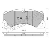 973.3 TRUSTING Kit pastiglie freno, Freno a disco per PORSCHE,VW