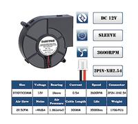 9733 Turbo Ventilatore Centrifugo Ventilatore 12V/24V 97 * 97 * 33mm DC Brushless 97mm Ventilatore Ventole di Raffreddamento for Barbecue Sedile Veicolo(12V Sleeve)