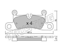 974.0 TRUSTING Kit pastiglie freno, Freno a disco per PORSCHE,VW
