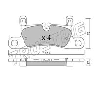 974.3 TRUSTING Kit pastiglie freno, Freno a disco per PORSCHE