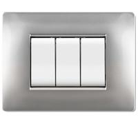 97452 Q.TA' 10 PLACCA LIFE Q LIVING PLAST ALLUMINIO CHIARO 3P