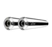 9760 - Coppia Terminali Scarico LeoVince CLASSIC RACER Inox Ø 50