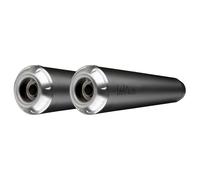 9760B - Terminale Scarico LeoVince CLASSIC RACER BLACK Inox Ø 50 Right & Left