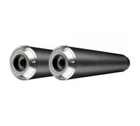 9760B - Terminale Scarico LeoVince CLASSIC RACER BLACK Inox Ø 50 Right & Left