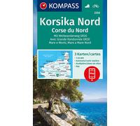 KOMPASS Wanderkarten-Set 2250 Korsika Nord, Corse du Nord, Weitwanderweg GR20 (3 Karten) 1:50.000: inklusive Karte zur offline Verwendung in der KOMPASS-App. Fahrradfahren.