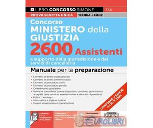 9788891443595 A.A.V.V. Concorso Ministero della Giustizia. 2600 assistenti. Manu