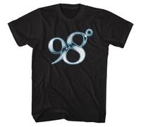 98 Degrees - Logo Platino - Classici Americani - Nero Solido Manica Corta Adulto