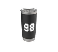 98 Numero Ninety-Nine Team Sports Graphic Matching Varsity Bicchiere termico in acciaio inox doppia parete