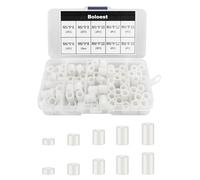 98 pezzi Kit assortito di distanziatori rotondi in ABS, distanziatori isolanti bianchi per viti M5, M6, in nylon, distanziatori con scatola di plastica (bianco)