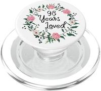 98 Years Loved Men Women Floral 98 Years Old 99th Birthday PopSockets PopGrip per MagSafe