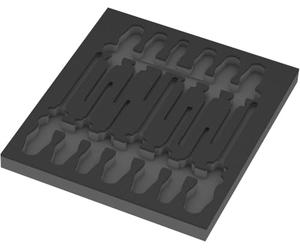 9814 Termoformato in spugna per giravite a scalpello Set 1, senza utensili, 344 x 30 x 392 mm