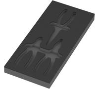 9884 Termoformato in spugna per pinze KNIPEX Set VDE 1, senza utensili, 172 x 30 x 392 mm