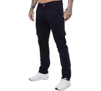 989Zé ENZO Jeans Uomo Pantaloni Casual Cargo Cotone Slim Fit Tasche Laterali EZ410 Blu 34