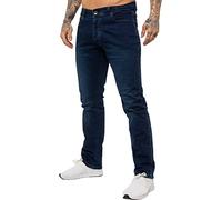 989Zé ENZO Jeans Uomo Pantaloni Casual Cotone Regular Fit con Elasticizzato EZ359 Blu Medio 38W / 32L