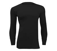 989Zé ENZO Maglietta termica da uomo lunga Johns maglietta intima da sci invernale elasticizzata manica corta e lunga strato di base, Manica lunga nera., 4XL