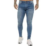 989Zé ENZO Pantaloni da uomo super skinny Sim Fit Stretch Jeans Denim EZ326, Azzurro, W30 / L30
