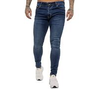 989Zé ENZO Pantaloni da uomo super skinny Sim Fit Stretch Jeans Denim EZ326, Blu, W34 / L34