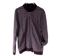 €99,50 Perry Ellis Uomo Cotone Misto Jacquard Full Zip Knit Taglia 2XLT