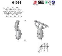 As 61066 Catalizzatore Frontale per Kia Carens III Un Hyundai Accent IV RB