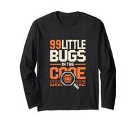 99 Little Bugs in Code Programmatore Divertente dicendo Maglia a Manica