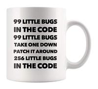 99 Little Bugs in The Code Take One Down Computer Programmer Regali per Marito Fidanzato Fratello Coder Programmazione Studenti Insegnanti Tazza da Caffè in Ceramica 325 ml Bianco
