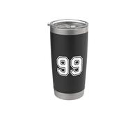 99 Numero Ninety-Nine Team Sports Graphic Matching Varsity Bicchiere termico in acciaio inox doppia parete