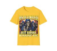 99% of Gamblers Quit Before Winning Big T-Shirt Divertente Scheletro Meme Gioco d'azzardo Divertente Scherzo Maglietta Grafica Unisex, Margherita , L