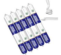 9900 Sealant Waterproof, 9900 Silicone Sealant, High Temperature, Tear Stretch, Stronger Adhesion, Silicon Waterproof Sealants for Roof & Wall Cracks (White,5Pcs)