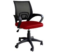 Piushopping Sedia per Ufficio, Ergonomica con Schienale Traspirante e Rotelle, Direzionale, Rossa