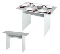 99137 Q.TA' 1 KIT TAVOLO CONSOLLE 35/70X120XH75CM BIANCO CEME