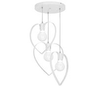 9951 Lampadario in acciaio da parete, applique per cameretta bambini, plafoniera Amore3, bianco.