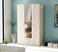 996 Q.TA' 1 KIT ARMADIO 3 ANTE + 2 CASS SPECCHIO 120X52X200 BNCO/VEN K083