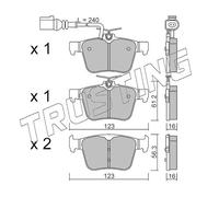 997.1 TRUSTING Kit pastiglie freno, Freno a disco per AUDI