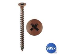 999x Vite Autofilettante Per Truciolare Bronzata Tsp Pz Ambrovit E-100 2,5X10