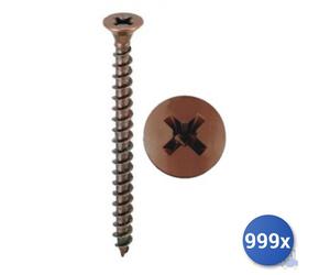 999x Vite Autofilettante Per Truciolare Bronzata Tsp Pz Ambrovit E-100 3X16